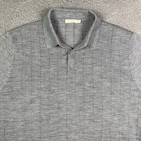 SuitSupply Polo Shirt Mens XL Gray Merino Wool Short Sleeve Preppy Luxury - Picture 1 of 8